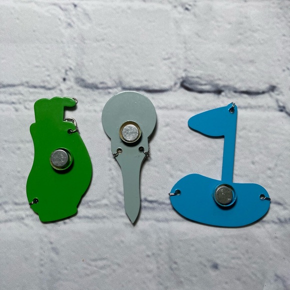 Vintage Golf Theme Refrigerator Magnet's Collectibles Tin Blue Green Bundle - Picture 12 of 14